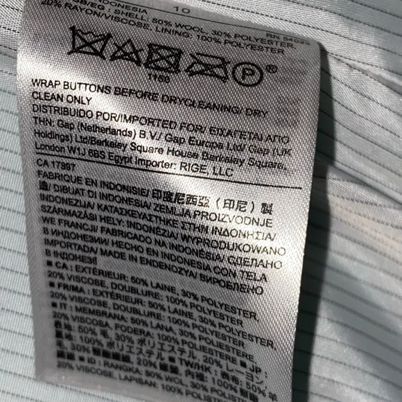 Brand new, never worn. Wool Blazer by Banana Republic, mint green, Size 10 - Picture 11 of 12